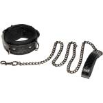 SuperLove Matrix Leather Collar & Leash 36-46cm Neck Black