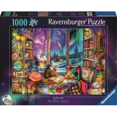 Ravensburger Пъзел Ravensburger от 1000 части - Зимен кът за четене (12001585)