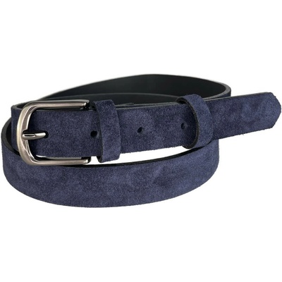 Penny Belts kožený opasek 2503-56 modrý semišový