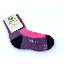 Surtex zimné ponožky 70% Merino Fialovo růžové