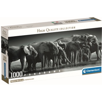 Clementoni Панорамен пъзел Clementoni от 1000 части - Стадо гиганти (39895)