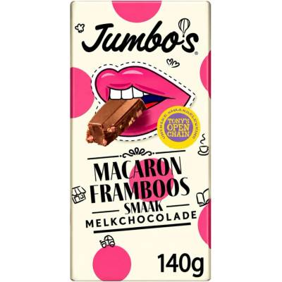 Jumbo mléčná s příchutí malinové makronky 140 g