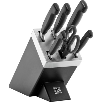 ZWILLING Самонаточващо се блокче с 5 ножа и ножица Four Star черно (35145-007-0)