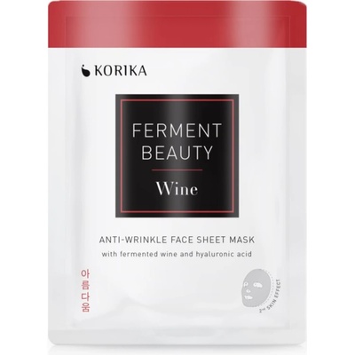 KORIKA FermentBeauty Anti-wrinkle Face Sheet Mask with Fermented Wine and Hyaluronic Acid платнена маска против бръчки с ферментирало вино и хиалуронова киселина 20 гр