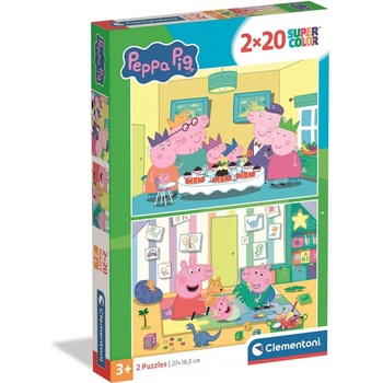 Clementoni - Puzzle 2x20 Peppa Pig: Baby - 40 - 99 piese