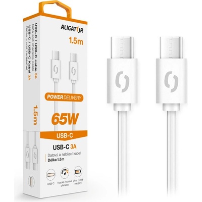 Aligator ATKP49 Power 65W, USB-C/USB-C, 3A, 1,5m, černý