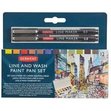 Derwent Line and wash paint Set 2305866 akvarelové barvy
