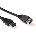 ACT usb 3.0 a мъжки към usb a женски 2 м черен sb3043 (sb3043)