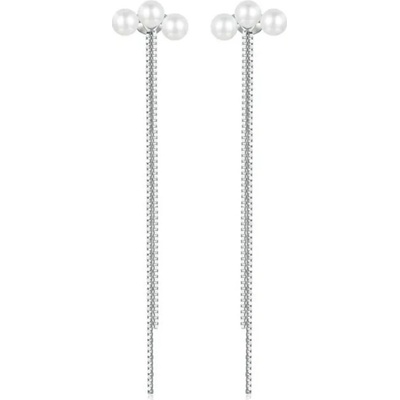 Grace Silver Jewellery stříbrné náušnice s perlou Alexandra E-SCE1777/242 Stříbrná Bílá