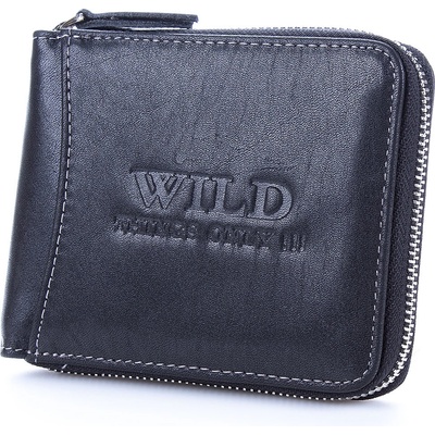 WILD pánská kožená na zip W5532 černá