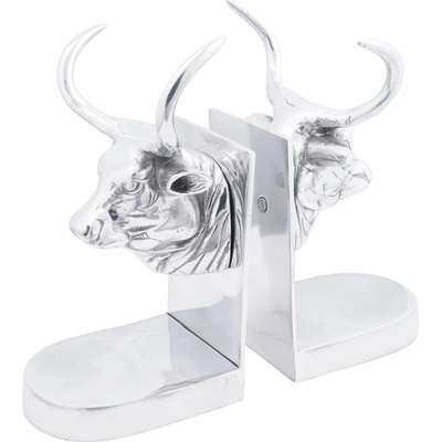 vidaXL Книгоразделители 2 броя Сребрист 17x15x27 см Алуминий Bull (42000122)