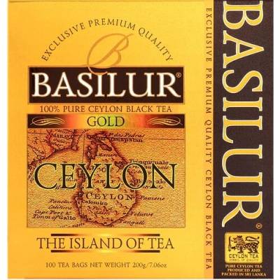 Basilur Zlatý Ceylon Čistý Cejlónsky Čierny Čaj 100 vrecúšok 200 g