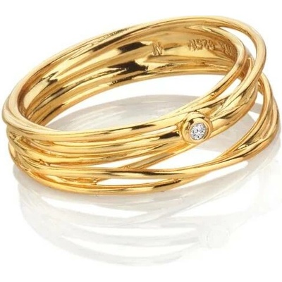 Hot Diamonds Pozlacený stříbrný prsten X Golden Edit String DR326 o 51 b