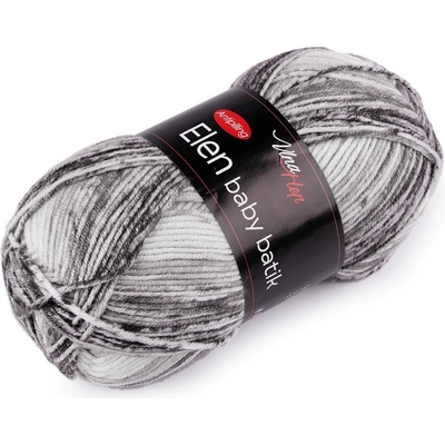 Prima-obchod Pletací příze Elen baby batik 100 g, barva 8 (5116) šedá