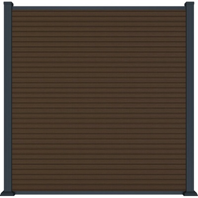 Rojaplast MODERN plotový panel WPC 180x180 cm HORIZONTÁLNÍ i VERTIKÁLNÍ a koncovky - teak