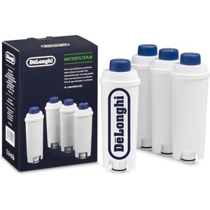 De'Longhi Original Water Filter Pack of 4 DLSC321 - Accessories for fully automatic coffee machines with care and protection of the machine, optimizes the coffee quality and protects against limescale (DLSC321)