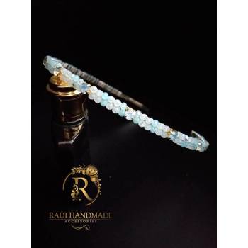 Image 1 of Radi handmade Елегантна диадема с небесно сини кристали (498)