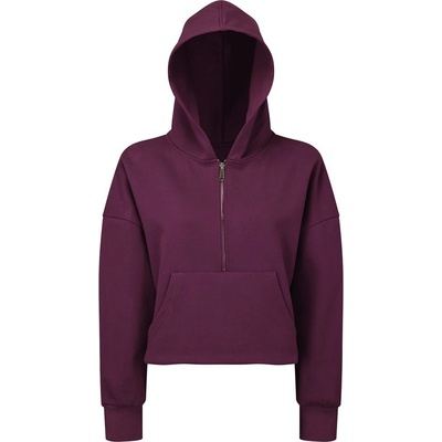 TriDri dámská mikina s 1/2 zipem a kapucí Fuchsiová