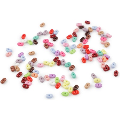 Stoklasa Plastové korálky peanut, barevný mix 4x6 mm Balení: 10 g, Varianta: 2 mix tmavý lesk 2 mix tmavý lesk