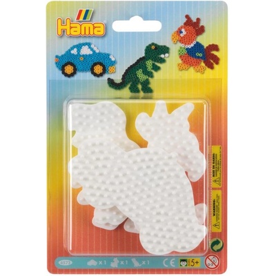 Hama Midi – podložky – auto, papagáj, dino