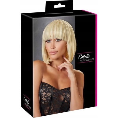 Cottelli Collection Accessories Wig Bob Blond, blond parochňa s krátkymi vlasmi
