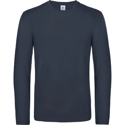 B&C Collection B&c e190 lsl / Мъжка тениска с дълъг ръкав, плътен памук - тъмносиня 4xl (01007t00314)