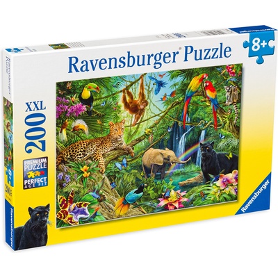 Ravensburger Пъзел Ravensburger от 200 XXL части - Животни в джунглата (16687)