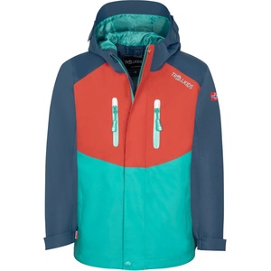 TROLLKIDS Детско водоустойчиво яке Trollkids Kid's Nusfjord Jacket Waterproof jacket - Red Clay / Mystic Blue / Blue Coral - размер 164 (EU) (703-3296-0720)