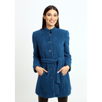 Image 1 of Radek's collection Дамско вълнено късо палто в цвят петрол 12307-425