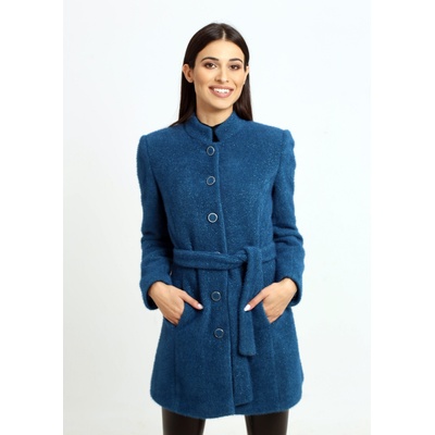 Radek's collection Дамско вълнено късо палто в цвят петрол 12307-425