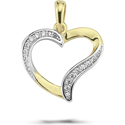 Lillian Vassago Zlatý přívěsek z kombinovaného zlata se zirkony Srdce LLV66 GP159Y