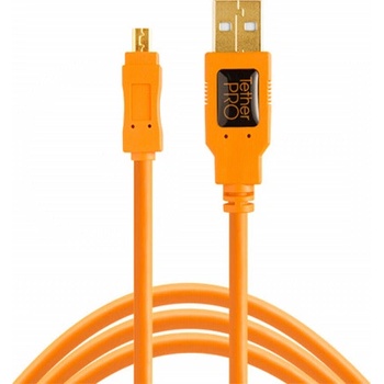 Tether Tools CU8015-ORG USB 2.0 A to Mini-B, 8 pin, 4,6m, oranžový