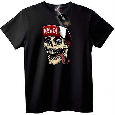 NOONEBRAND Тениска Hello Skull - 2XL, Black