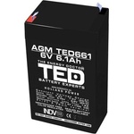 Ted electric Оловна Батерия TED ELECTRIC, 6V, 6.1Ah, 70/ 47/ 100 mm, AGM (TED-6V-4.5-AGM) - stokatastoki