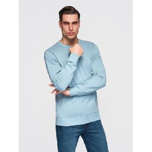 Ombre Clothing Мъжко суитшърт BASIC с кръгло деколте - синьо Ombre Clothing Ombre Clothing | Sin | МЪЖЕ | M