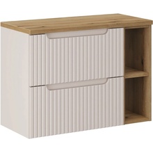 Comad Závěsná skříňka pod umyvadlo Nova Cashmere s deskou 80 cm kašmírová/dub evoke
