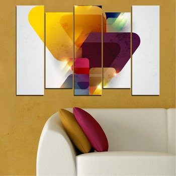 Vivid Home Декоративни панели Vivid Home от 5 части, Абстракция, PVC, 160x100 см, 3-та Форма №0284