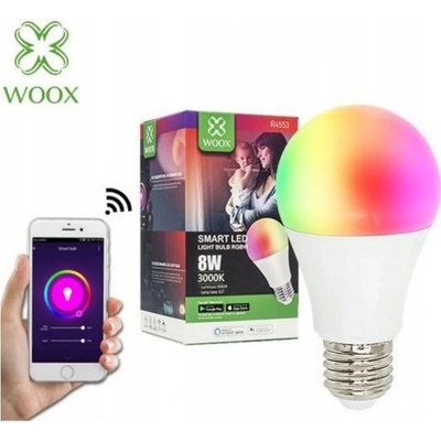 Woox Smart LED žárovka E27 10W RGB barevná stmievateľná WiFi R907