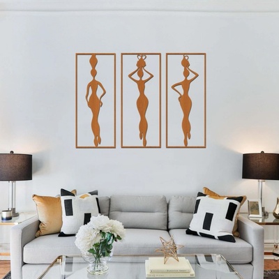 dřevo života Dřevěná dekorace na stěnu AFRICKÉ ŽENY Zvolte barvu dekoru: Třešeň, Rozměry (cm): 78x60