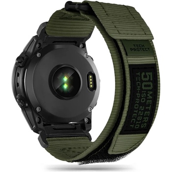 Image 1 of Tech-Protect Scout Pro Watch Strap - изключително здрава текстилна каишка за Garmin Fenix 7, Fenix 6 Pro, Fenix 6, Fenix 5 (зелен)