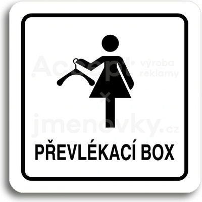 ACCEPT Piktogram převlékací box IV - bílá tabulka - černý tisk