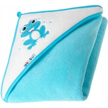Akuku osuška 100x100 tyrkysová s žabkou