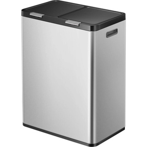 EKO-Europe Кош за разделно събиране на отпадъци EKO ESSENTIAL TOUCH с докосване (2 х 30 л) - хром мат (EKO 917260 - Matt s/s)