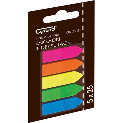 Grand Лепящи индекси Grand PVC 45x12mm5x25 стрелка (1302032-58-150-1417)