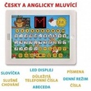 Naučný tablet moudré sovy dvojjazyčný CZ+AJ plast 24x19x2cm na baterie se zvukem v krabici 32x23x3cm