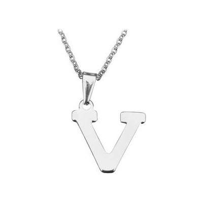 Šperky4U Ocelový řetízek s přívěškem iniciála "V" OPD0090-V