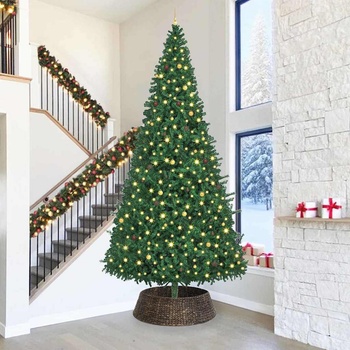 vidaXL Коло за коледно дърво Черно 105 x 105 x 28 см Воден хиацинт (42020163)