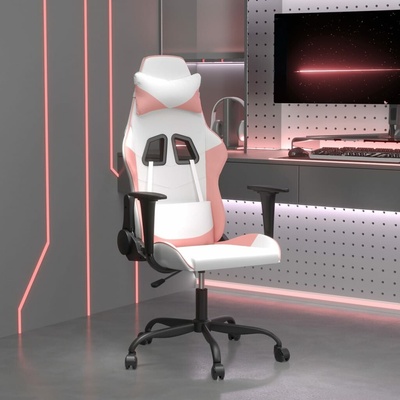 vidaXL Herní židle bílá a růžová umělá kůže 3143650