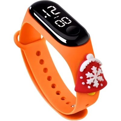 Nubi Детски часовник NUBKI Band Mi 9 Christmas Edition, Силиконова каишка, Водоустойчив, Оранжево (Mi9-ORANGE)