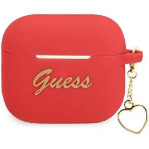 Guess Кейс Guess GUA3LSCHSR за AirPods 3, червен / червен Silicone Charm Hea (GUE002013-0)